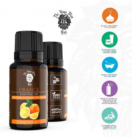 Orange Essential Oil (PURE & NATURAL - UNDILUTED) Therapeutic Grade - 10 ML - Perfect for Aromatherapy, Relaxation, Skin Therapy & More - by The Yoga Man Lab (10 ml)