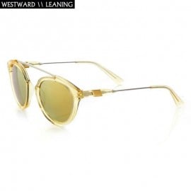 Westward Leaning Round with Lime Gold Tinted Lens Sunglasses
