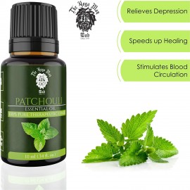 Patchouli Essential Oil (PURE & NATURAL - UNDILUTED) Therapeutic Grade - 10 ML - Perfect for Aromatherapy, Relaxation, Skin Therapy & More - by The Yoga Man Lab (10 ml)