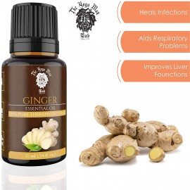 Ginger Essential Oil (PURE & NATURAL - UNDILUTED) Therapeutic Grade - 10 ML - Perfect for Aromatherapy, Relaxation, Skin Therapy & More - by The Yoga Man Lab (10 ml)