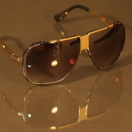 ḋita® Cascas AllGold™ Gold Crown Hanging with Floating Frame & Copper Tinted Lenses Aviator Eyewear