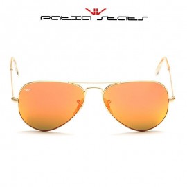 Patia Stats Gold Aviator Flash Sunglasses