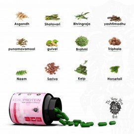 Keroprotein hair Growth Kit For Women - Medicine + Oil + Keroneedle - Proven 100% Natural Ayurvedic Herbal Formula- by The Yoga Man Lab (simple)