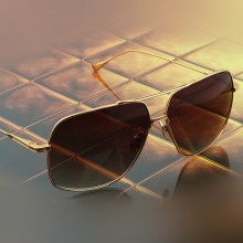 ḋita® Flight ™ with sleek Gold Temples with Crown Centre & Copper Tinted Lenses Aviator  Eyewear