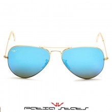 Patia Stats Blue Aviator Flash Sunglasses
