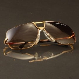 Cazal® GoldHole 902™ Gold Crown Metal Sculpture & Copper Tinted Dense Lenses Eyewear