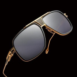 ḋita® Grandmaster Black Jewel™ with Gold King Crown with Black Diamonds & Copper Dense Lenses Aviator Eyewear