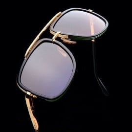 ḋita® MAC 1™ Gold Textured Frame with King Style Crown with Copper Tinted Densed Lenses Aviator Eyewear