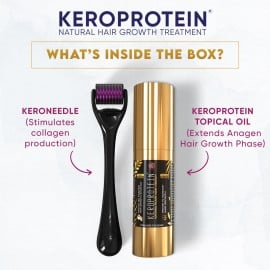 The Yoga Man Lab Keroprotein Hair Growth Kit (Women) Topical Hair Oil (30ml) + Keroneedle 0.5mm Natural Ayurvedic Plant Oils For Healthy Hair