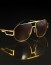 Cazal ® Drocent 9054 ™ Pure Gold Metal Sculpted Frame & Temples with Copper Tinted Dense Lenses Eyewear