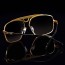 Cazal® Falcon 735™ Gold Crown Cold Black Metal Sculpture & Copper Densed Lenses Eyewear