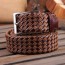 Patia Stats Diamond Leather Weaved Belt - Chocolate Brown