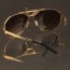 CAZ® TapeJewel 9058™ Gold Carbon Crown Engraved Frame & Charcoal Densed Lenses Eyewear