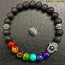 Real Volcano Lava Stone with Blessing Hand Power 7 Chakra Balancer Bracelet by Ancient Yantra