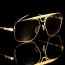 Cazal® Falcon 735™ Gold Crown Cold Black Metal Sculpture & Copper Densed Lenses Eyewear